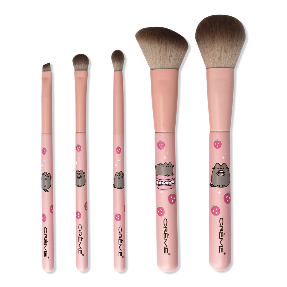 The Creme Shop Pusheen 5 Piece Makeup Brushes Sweet Strawberry | Ulta