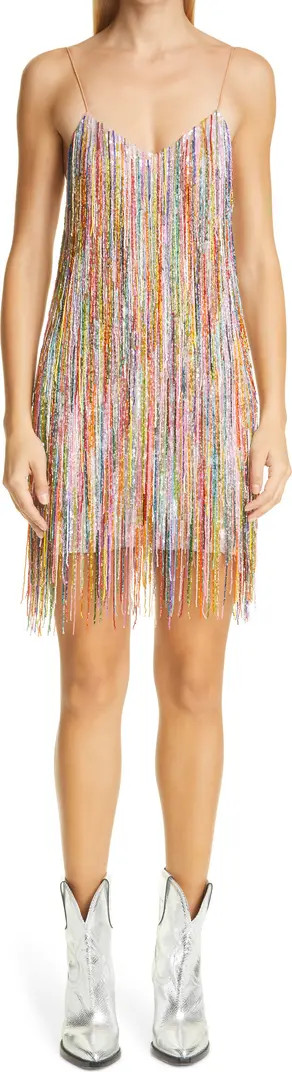 Ashish Sequin Beaded Fringe Slip Dress | Nordstrom | Nordstrom