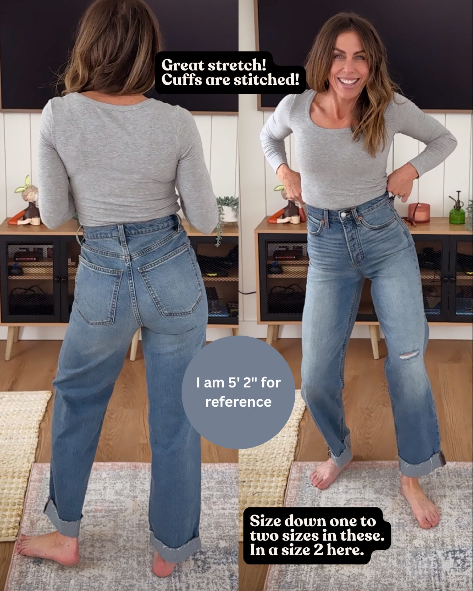 High-rise straight cuffed ankle jeans from Target! I absolutely love the fit and look of these, but they run quite big, size down one! I am in a 2 but could use a 0, both would work. It just depends how you like your jeans to fit. These have good stretch to them!💕🤩

#LTKOver40 #LTKMostLoved #LTKPetite