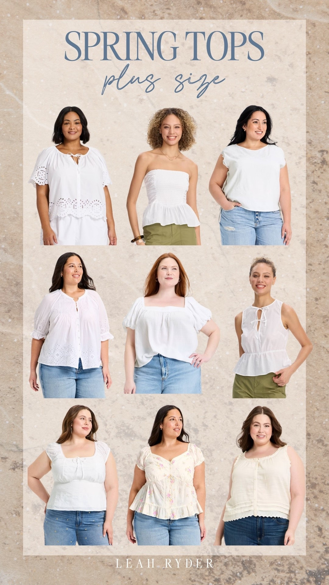 Spring tops for plus size outfits that are perfect for warm weather, casual outfits, and everyday spring style. These flattering plus size spring tops include eyelet blouses, peplum tops, puff sleeve blouses, and lightweight white tops that pair perfectly with jeans or denim shorts. If you’re looking for plus size spring outfits, casual spring fashion, or trendy plus size tops for everyday wear, these styles are easy pieces to mix and match all season.

#LTKPlusSize #LTKmomlife #LTKSeasonal