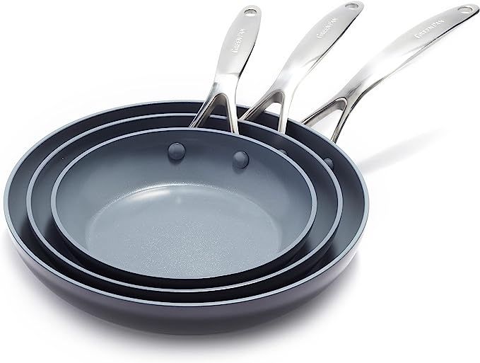 GreenPan Valencia Pro Hard Anodized Healthy Ceramic Nonstick 8" 9.5" and 11" Frying Pan Skillet S... | Amazon (US)