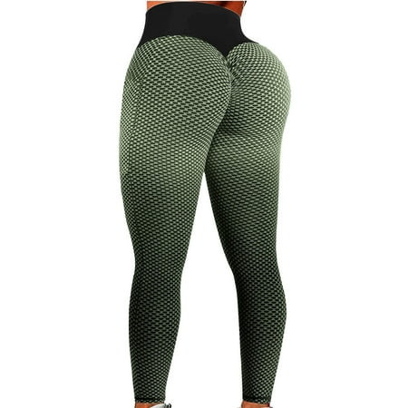 Lyinloo Fashion Women Honeycomb Gradient Tight High Waist Elasticity Sports Yoga Pants Green XXL | Walmart (US)