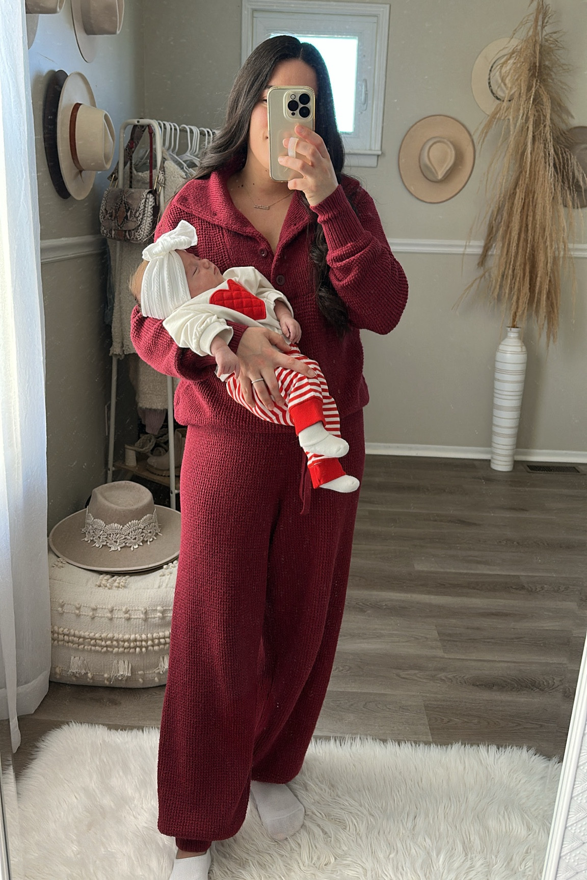 Valentine’s Day ootd for mama and baby ♥️. This set is so stretchy and perfect for postpartum! 

#LTKFamily #LTKSaleAlert #LTKBaby