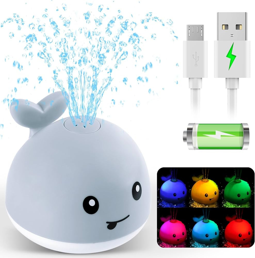 2023 Upgraded Baby Bath Toys, 1500 mAh Rechargeable Bath Toys with Double Waterproof, Light Up Wh... | Amazon (US)