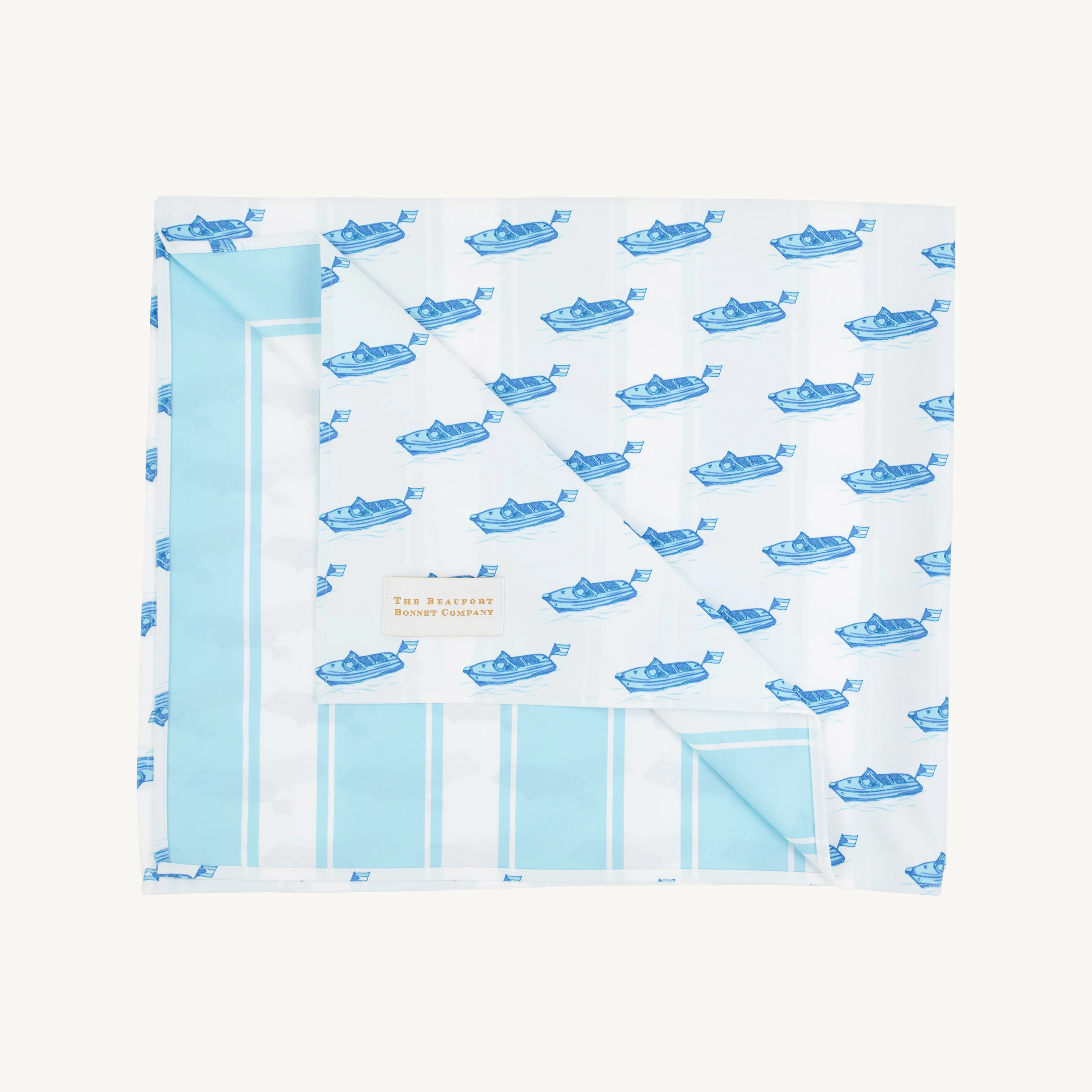 Calloway Quick Dry Towel - Briland Time with Belhaven Blue Ticking Str | The Beaufort Bonnet Company