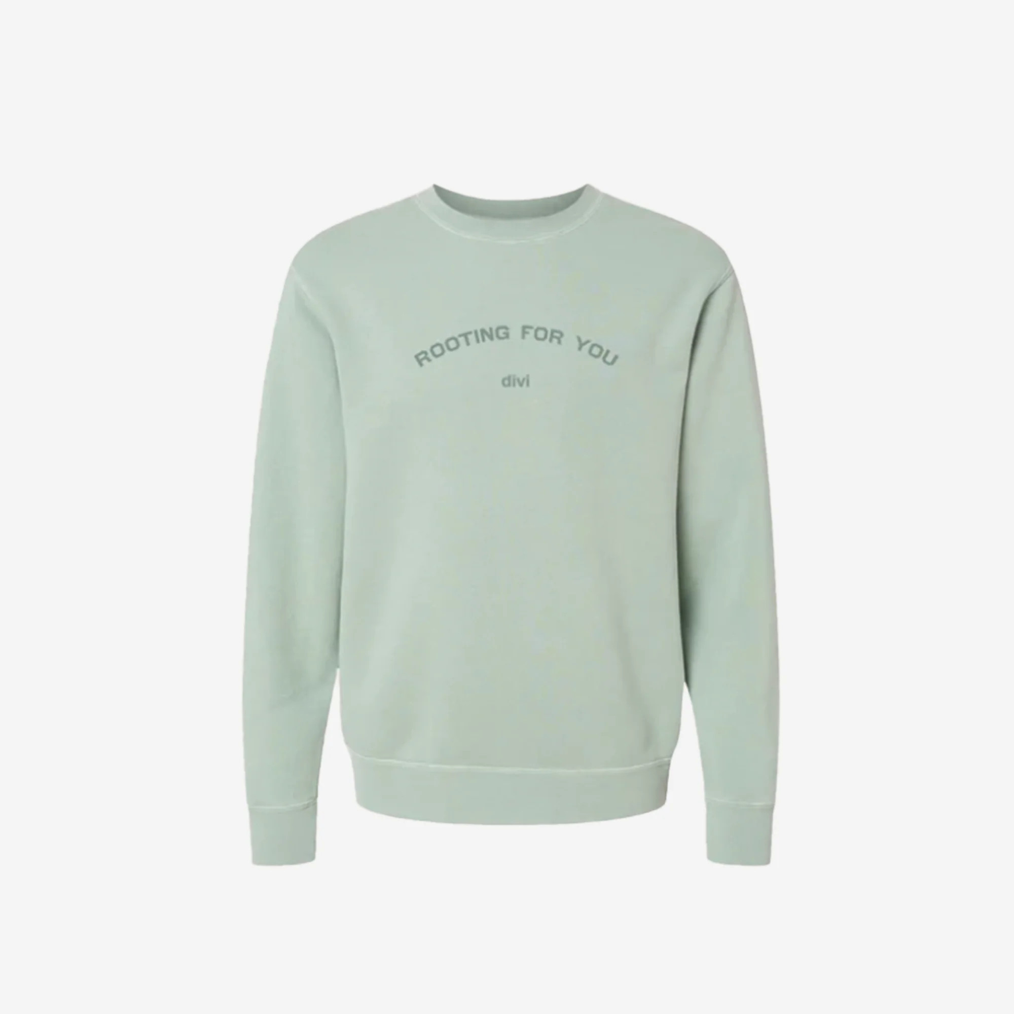 Divi Limited-Edition Crewneck | Rooting For You Print | Seafoam Green | Divi Official LLC