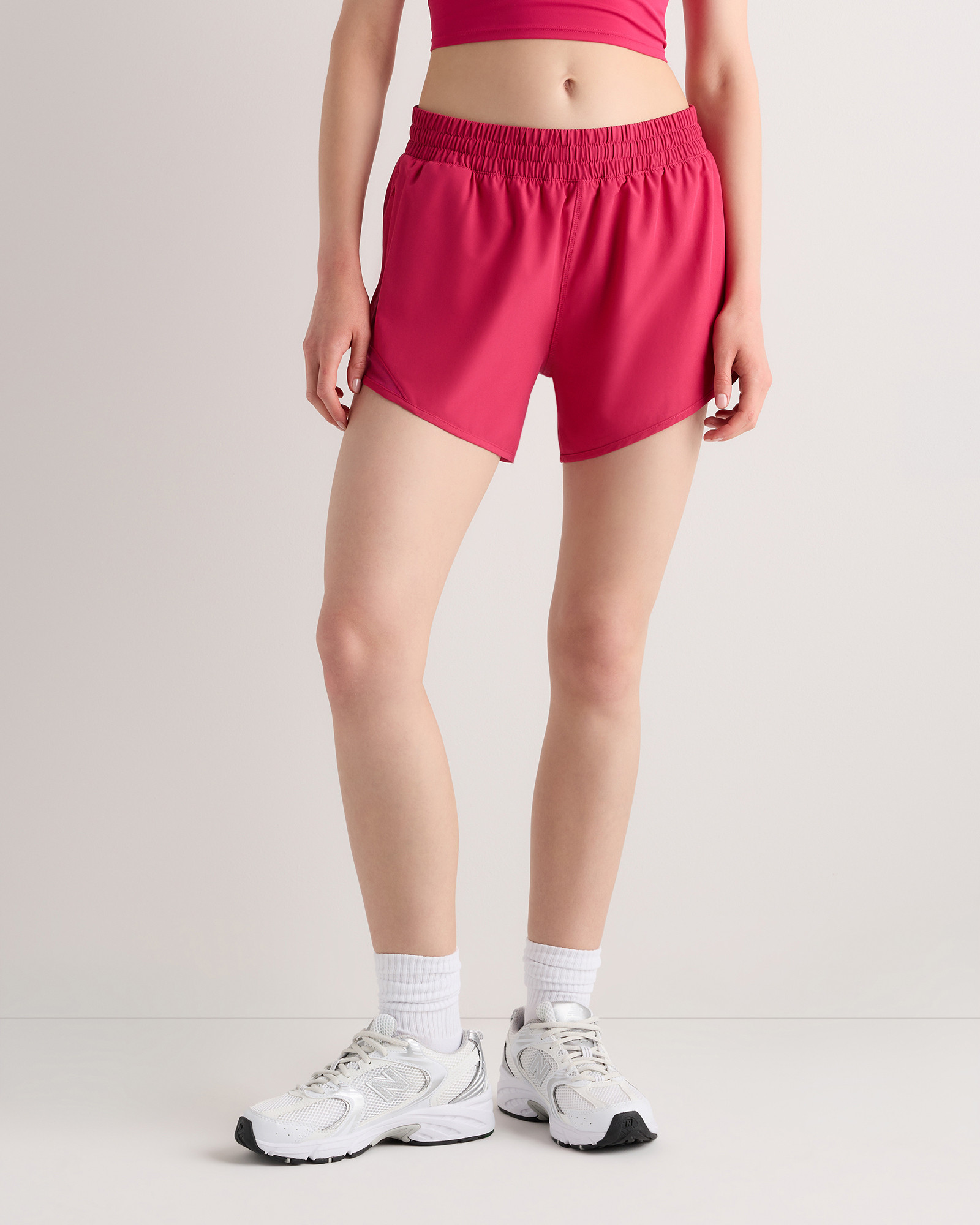 Quince | Women's Classic High-Rise Running Short in Berry, Size Medium, Recycled Polyester / Spandex | Quince