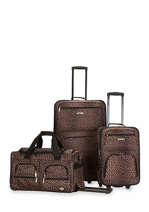 3 Piece Luggage Set - Leopard | Belk