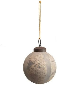 Creative Co-Op 4" Round Engraved Ball w/Stripes, Distressed Brown Glass Ornaments, Multi | Amazon (US)