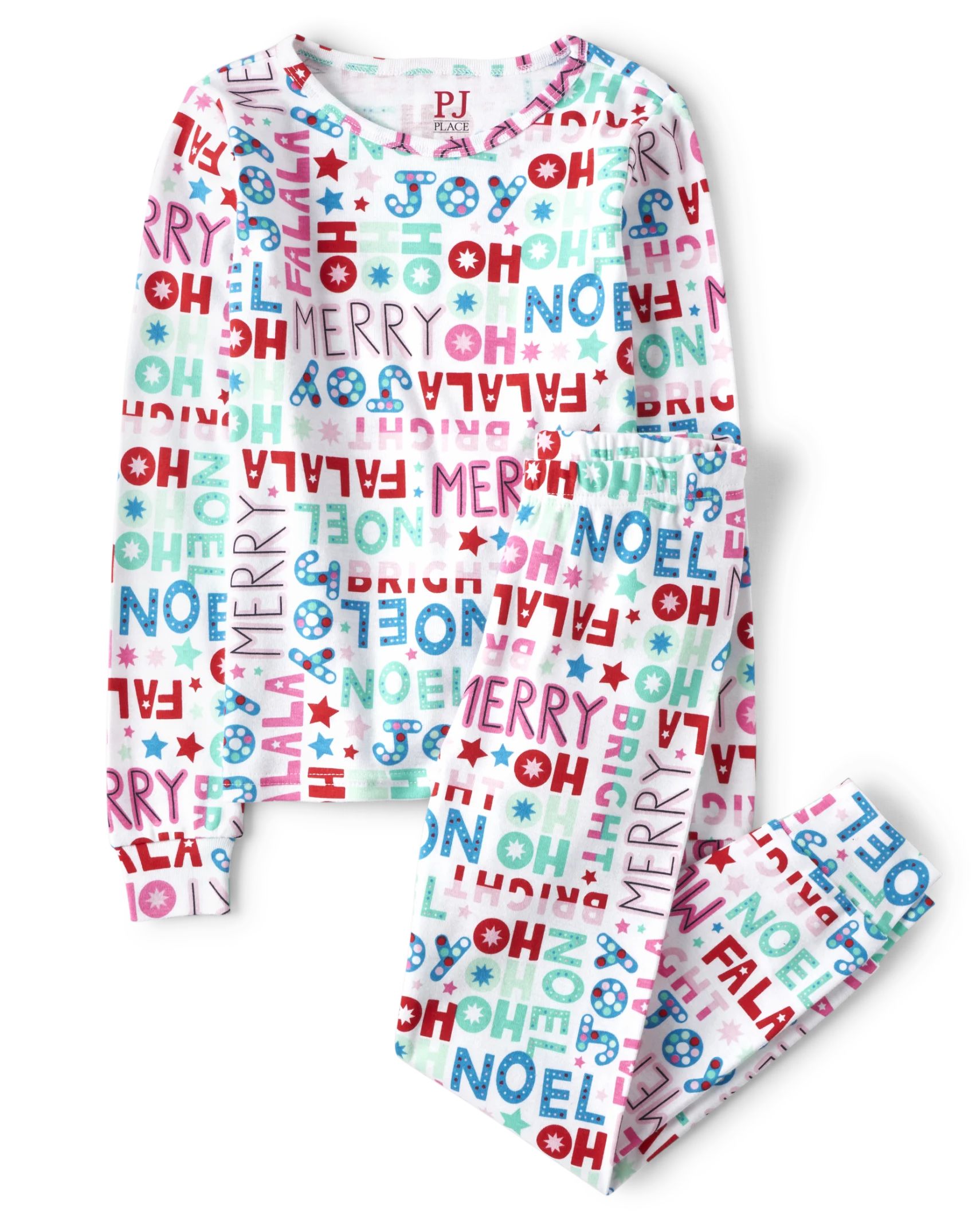 Girls Mommy And Me Christmas Words Snug Fit Cotton Pajamas - white | The Children's Place
