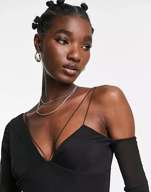 River Island mesh bodysuit in black | ASOS (Global)