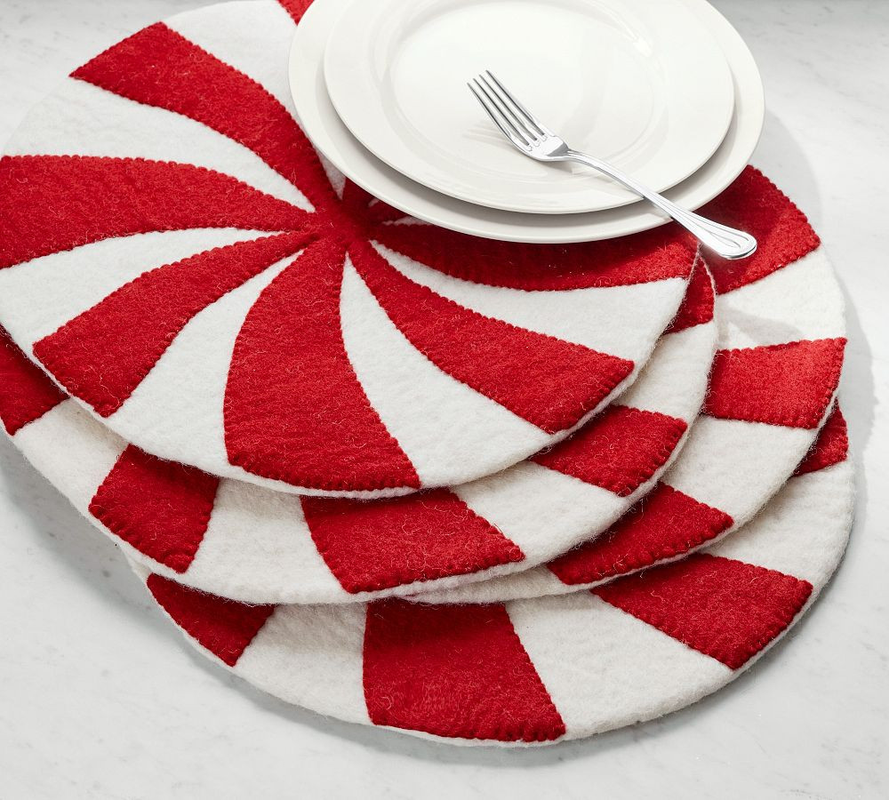 Peppermint Felt Placemats - Set of 4 | Pottery Barn (US)