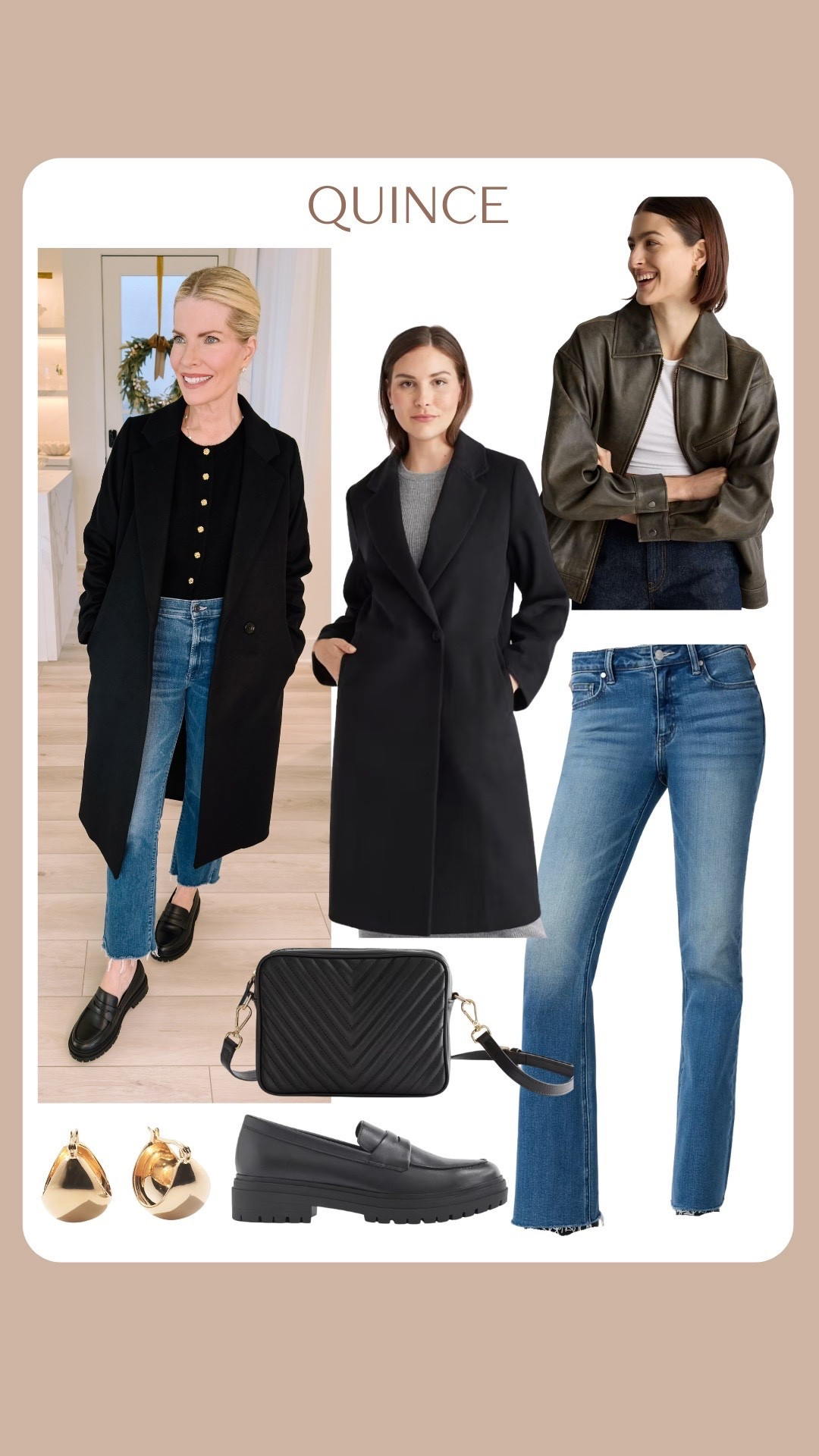 I’ve been living in these @onequince pieces lately 🤍  The wool coat and leather bomber are both so good ✨

Also obsessed with this crossbody and the comfiest loafers.

Their quality and prices are hard to beat and perfect gift ideas too 🎁

#QuincePartner

#LTKWorkwear #LTKTravel #LTKGiftGuide