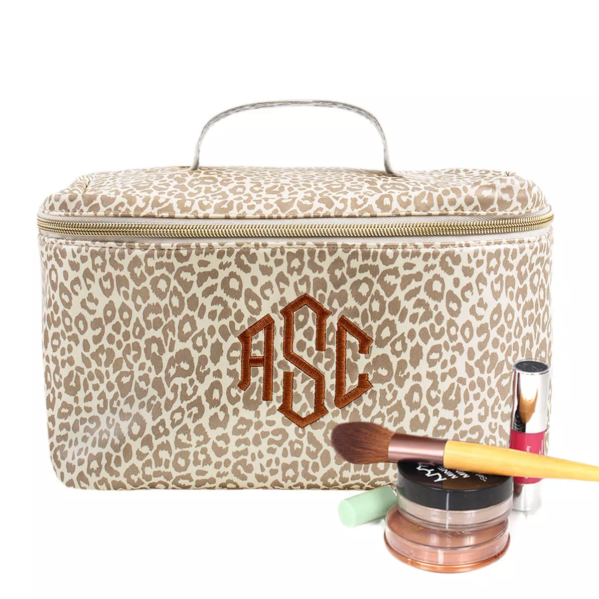 Marleylilly Metallic Leopard Train Case