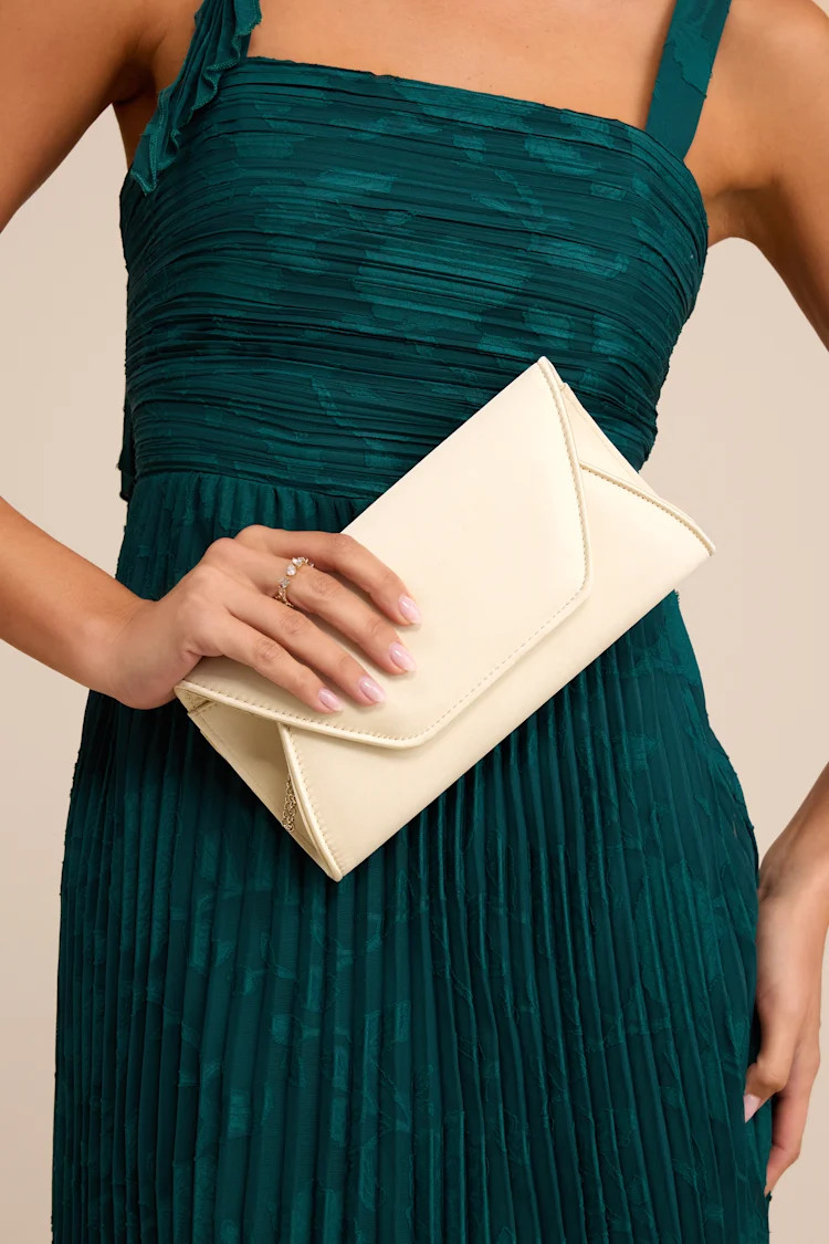 Adelae Ivory Satin Envelope Crossbody Clutch | Lulus