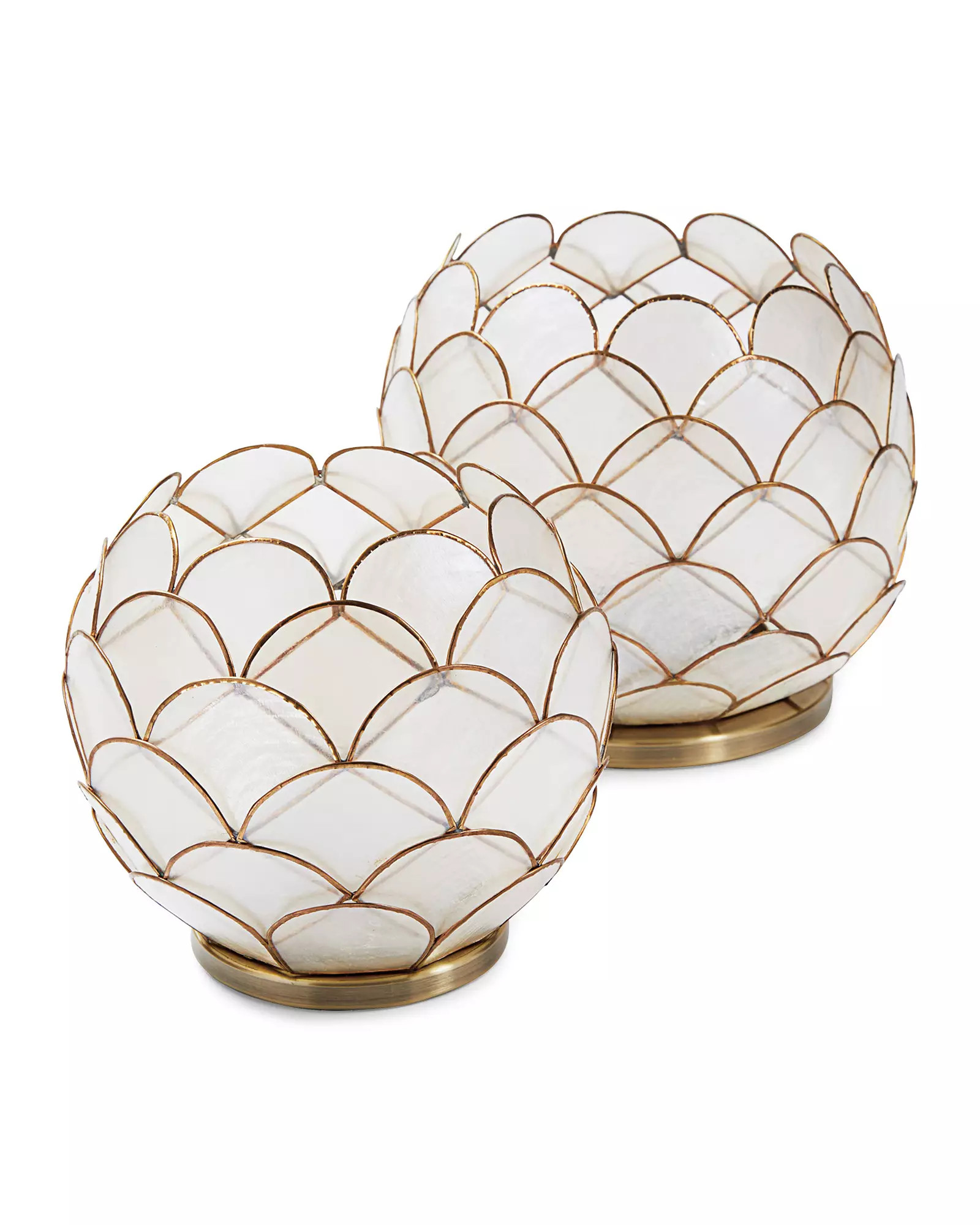 Scalloped Capiz Hurricane - Round | Serena and Lily