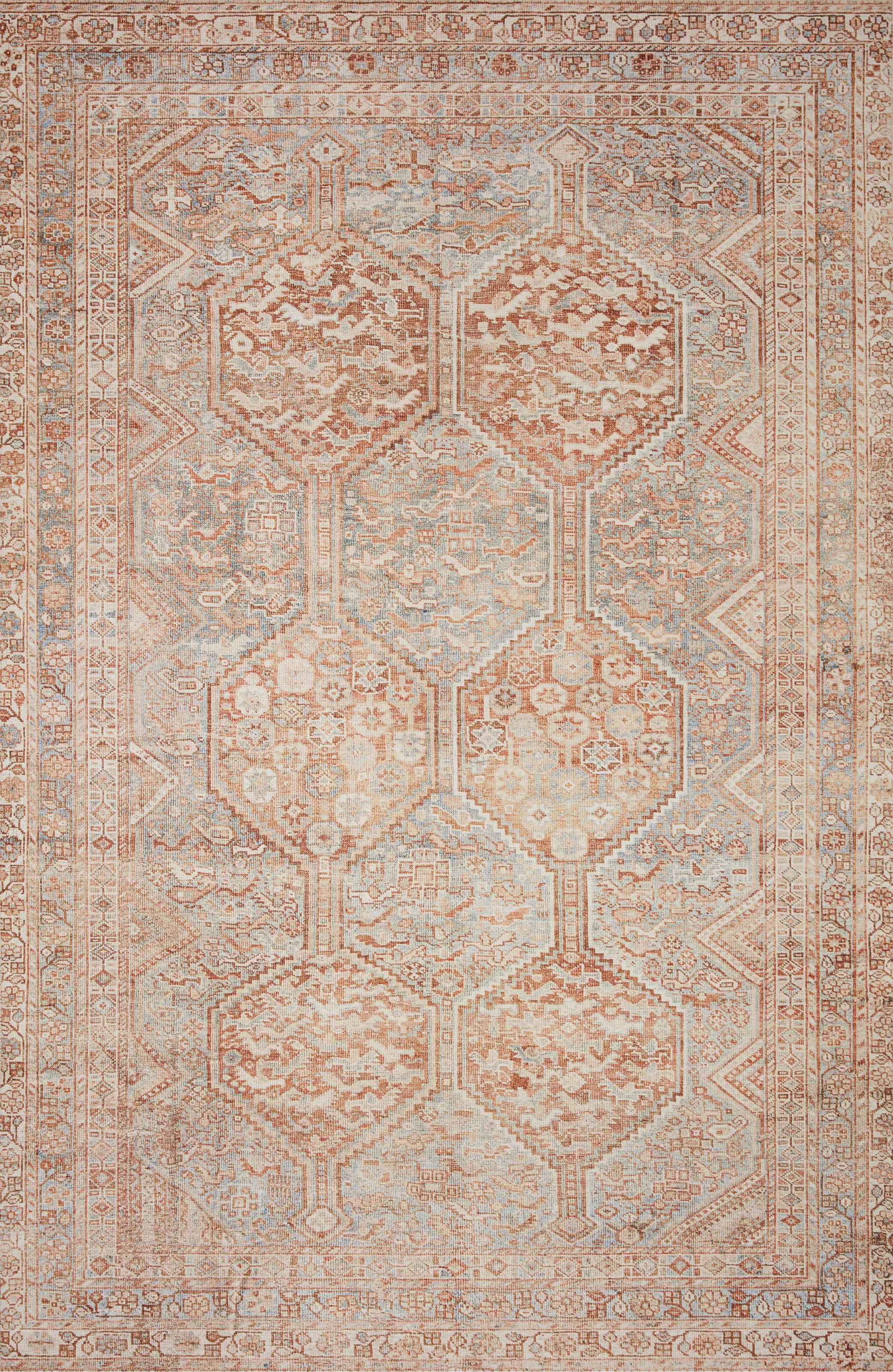 Chris Loves Julia x Loloi Jules Geometric Tangerine/Mist Area Rug | Wayfair North America