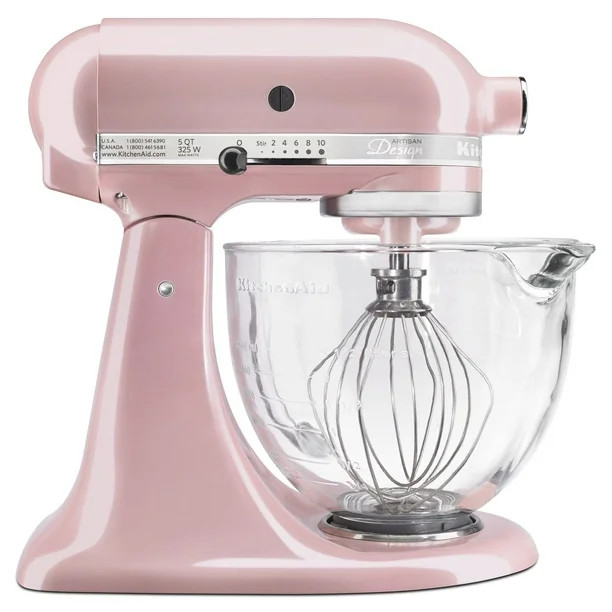 KitchenAid KSM155GBSP Artisan Design Series 5 Quart Tilt-Head Stand Mixer with Glass Bowl, Silk P... | Walmart (US)