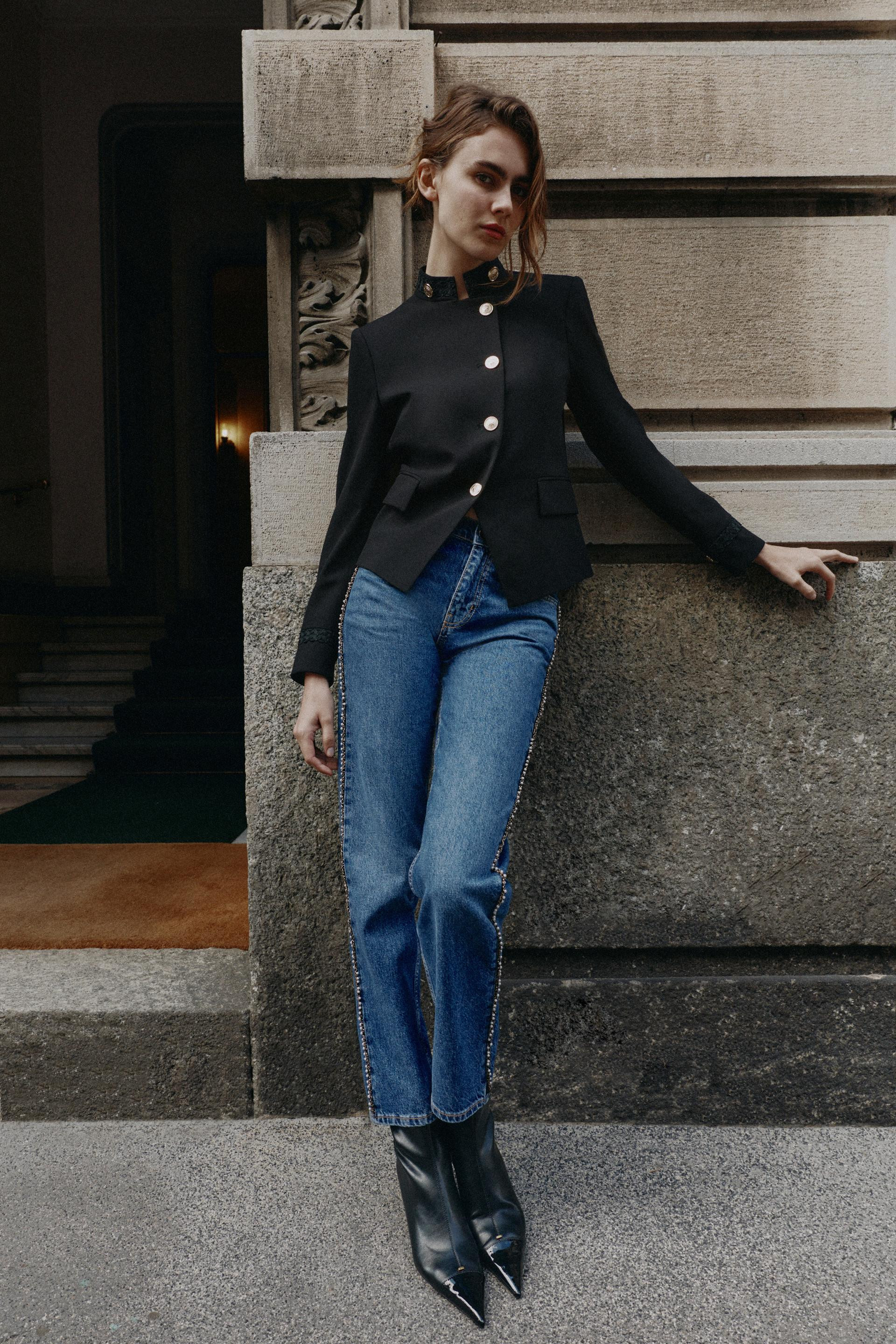 TRIMMED DOUBLE-BREASTED BLAZER | Zara US