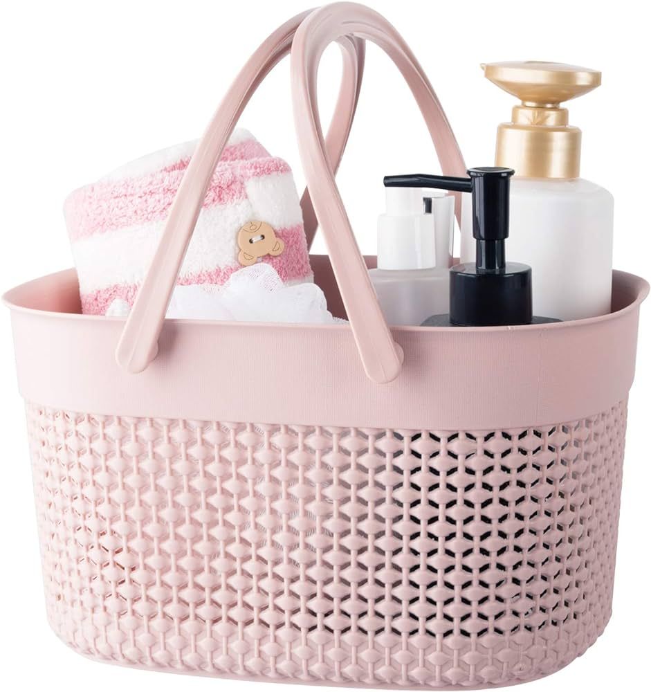 Portable Shower Caddy Basket, Plastic Organizer Storage Tote with Handles Toiletry Bag Bin Box fo... | Amazon (US)