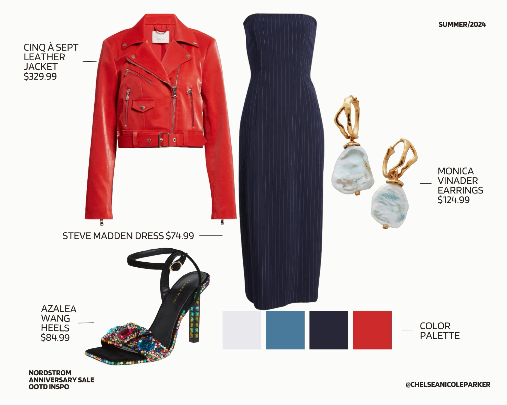 Cinq a Sept Red Leather Jacket + Steve Madden Navy Pin Stripe Dress + Monica Vinader Pearl Gold Earrings + Azalea Wang Rainbow Gem Heels -
Nordstrom Anniversary Sale / Business Casual / Chic Style / Old Money Dress To Impress / OOTD Inspo
Work Outfit Women
Cute Summer Outfits
Cargo Pants Outfit
Summer Fits
Simple Outfits
Outfit Ideas For School
Chic Style
Fashion Inspo
Dream Clothes
90s Fashion
Outfit Ideas
Style Guide
Clothes
Designer Sale

#LTKFindsUnder100 #LTKSummerSales #LTKxNSale