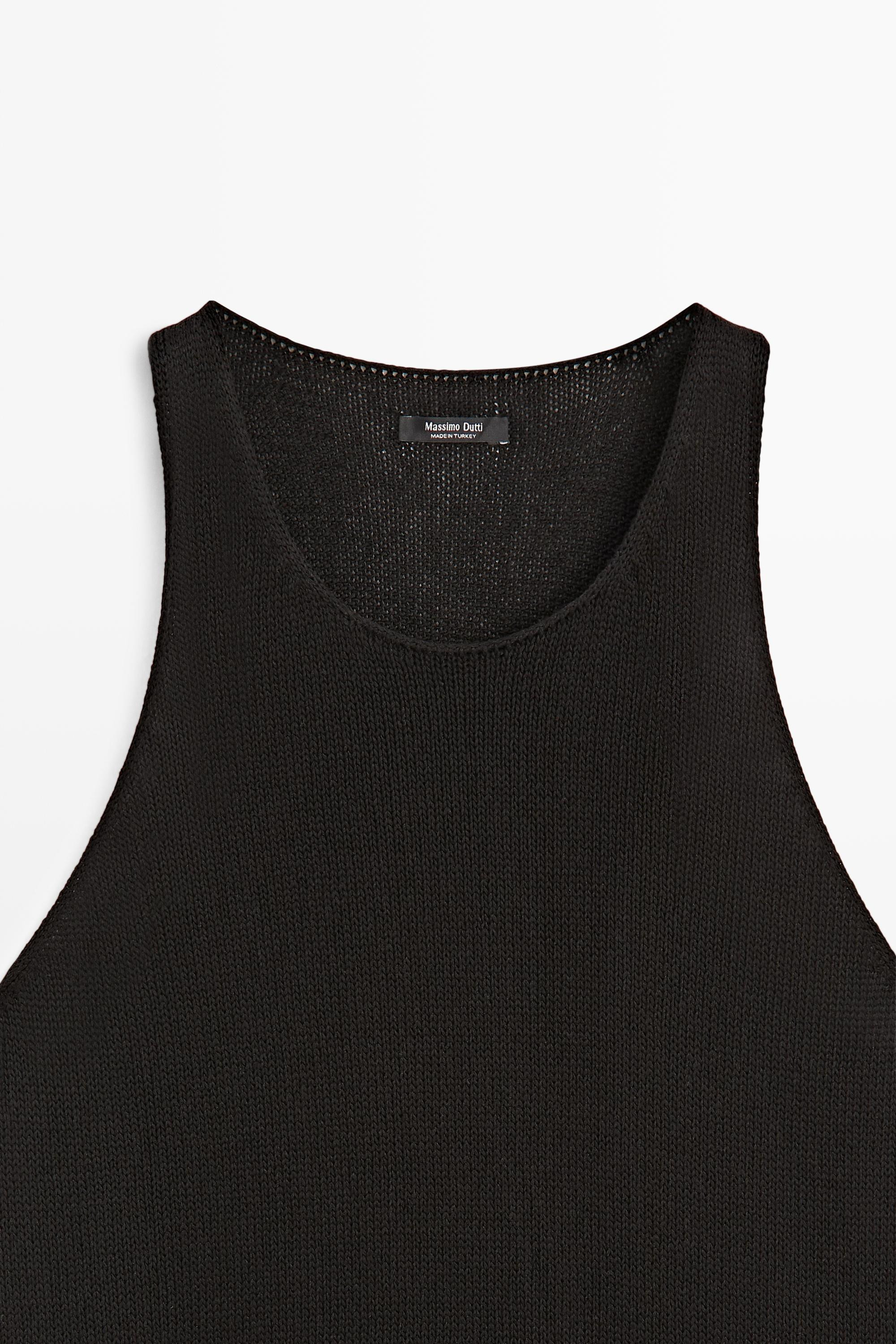Sleeveless knit halter top · Black · Topsâ Andâ Others | Massimo Dutti | Massimo Dutti UK