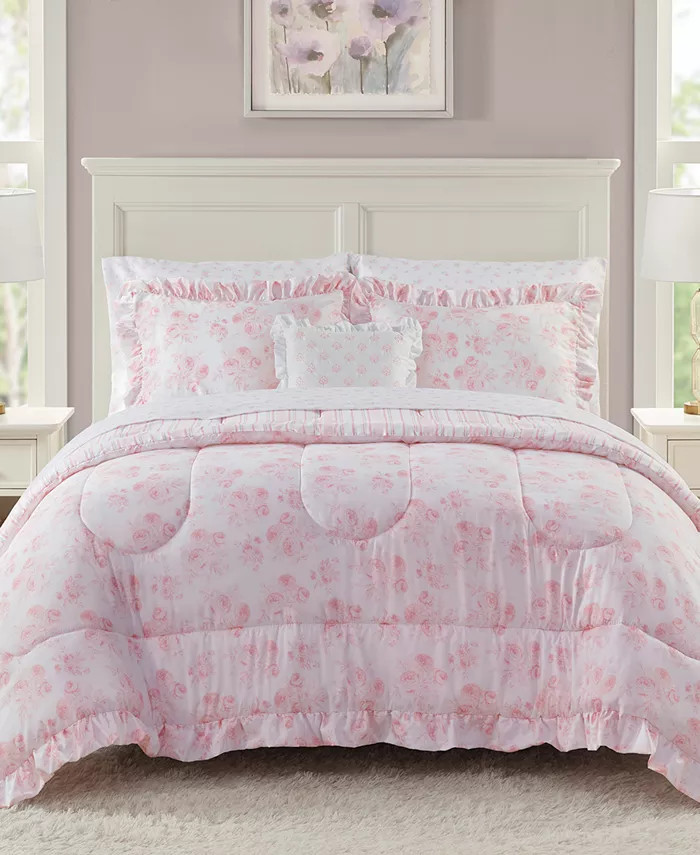 JLA Home Mia Ruffle 4-Pc. Comforter Set, Created for Macy's - Macy's | Macy's