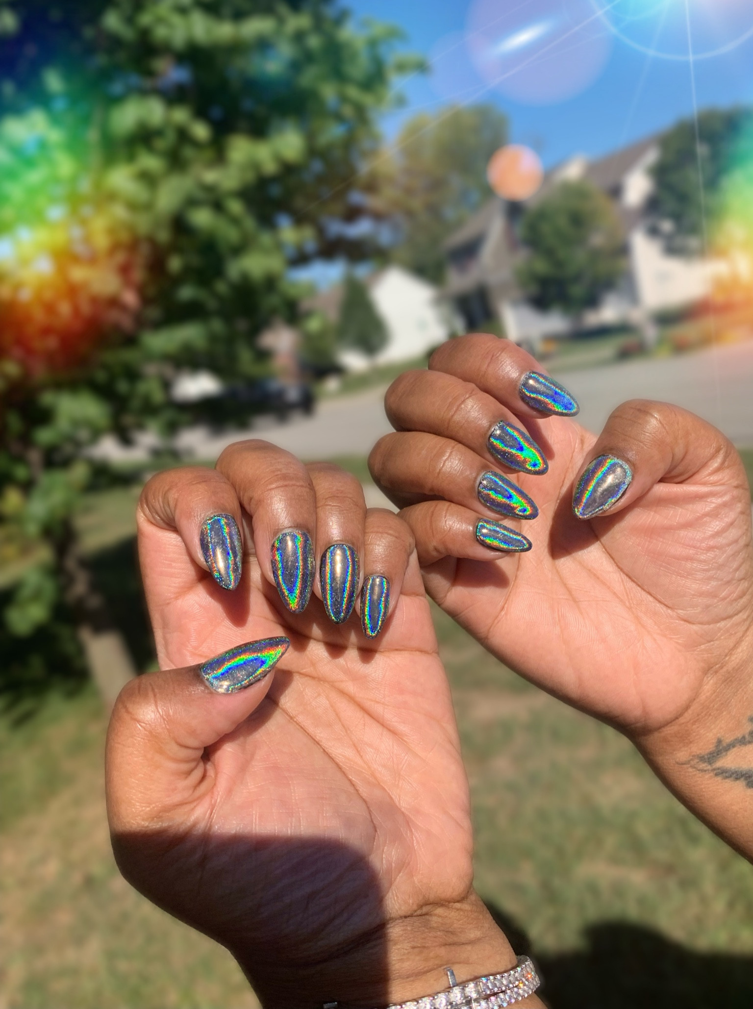 DIY Chrome Holographic Nails - I’m getting better at these gel nails at home! #TikTokTaugtMe

#LTKunder50 #LTKbeauty #LTKstyletip