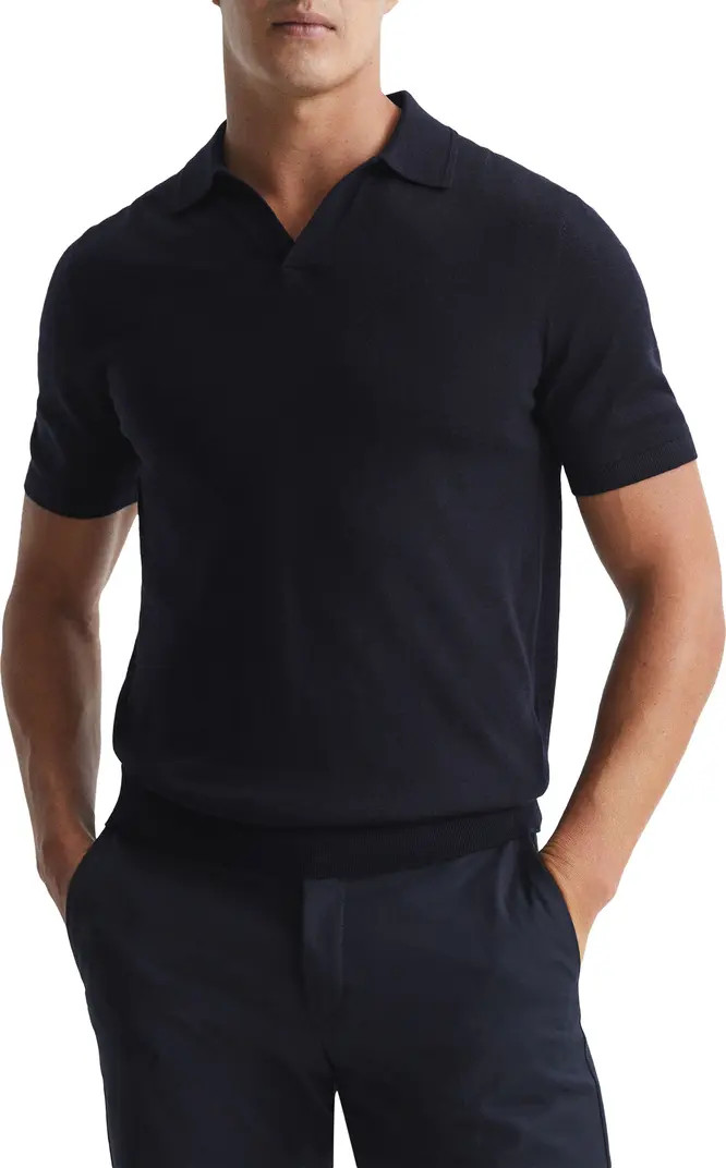 Duchie Johnny Collar Short Sleeve Wool Polo Sweater | Nordstrom