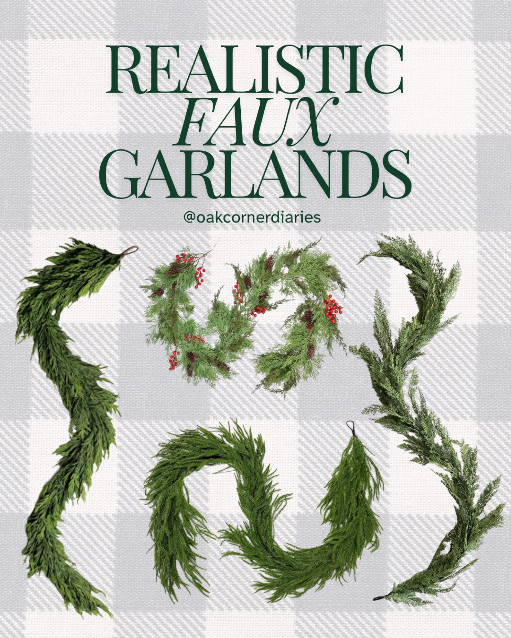 Elevate your holiday decor with these realistic faux garlands! 🍃✨ Perfect for mantels, tablescapes, or staircases—without the mess of real greenery. Tap for links to shop and make your home holiday-ready! #LTKHoliday #HomeDecor

#LTKHoliday #LTKHome #LTKSeasonal