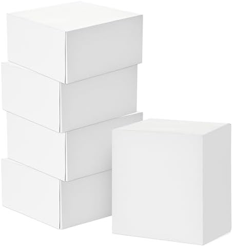 Hallmark 8" Square Gift Boxes with Lids (5 White Gift Boxes) for Christmas, Birthdays, Holidays | Amazon (US)