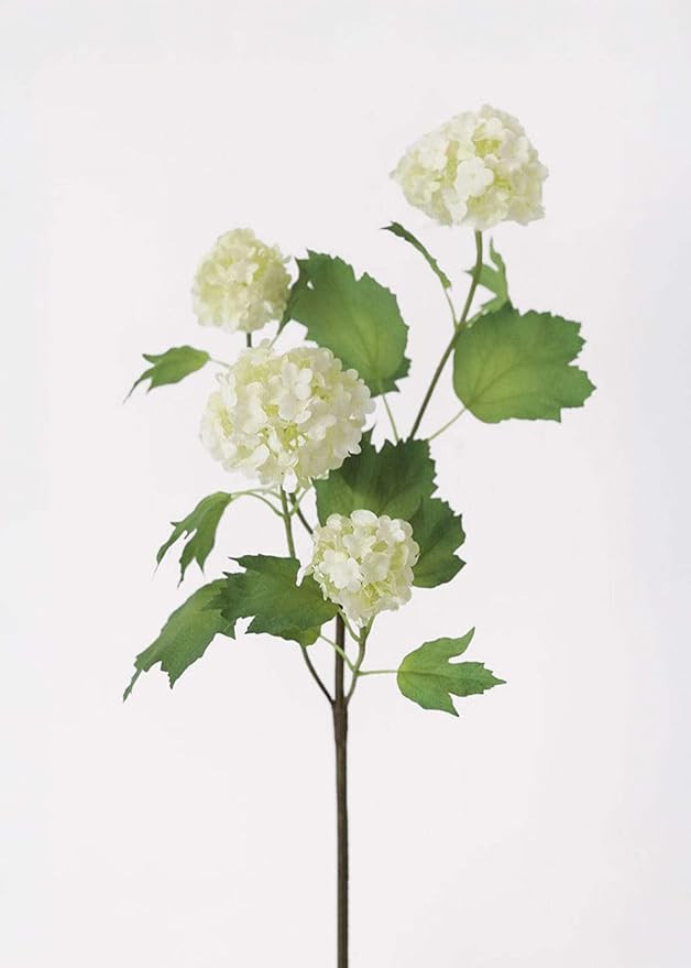 Afloral Cream White Artificial Snowball Flowers - 24" | Amazon (US)