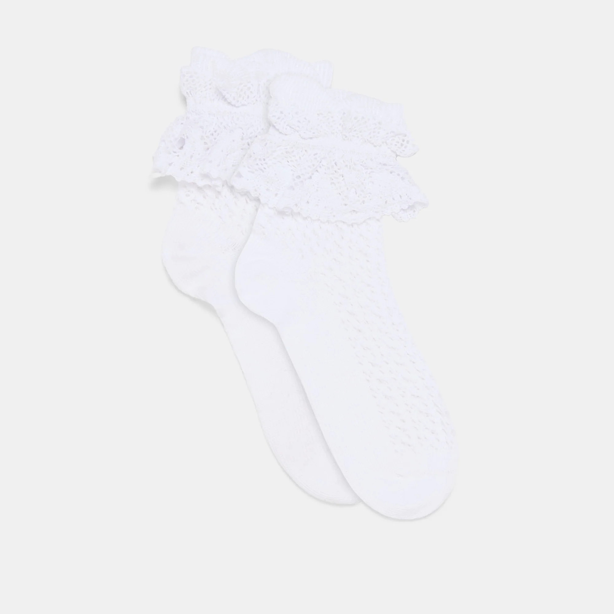 Whimsy Lace Anklet Socks White | DolceVita.com