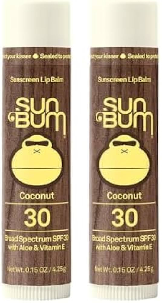 Sun Bum SPF 30 Sunscreen Coconut Lip Balm - Moisturizing Aloe Vera and Vitamin E - Vegan and Crue... | Amazon (US)