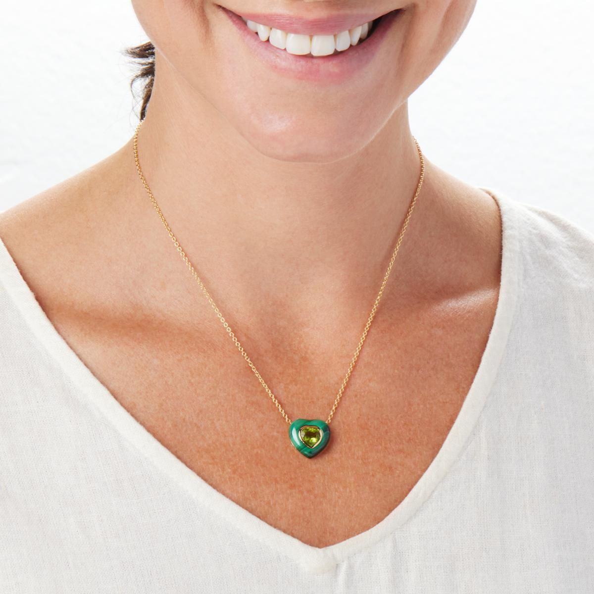 Rarities Gemstone Heart Gold-Plated Necklace - 20903187 | HSN | HSN