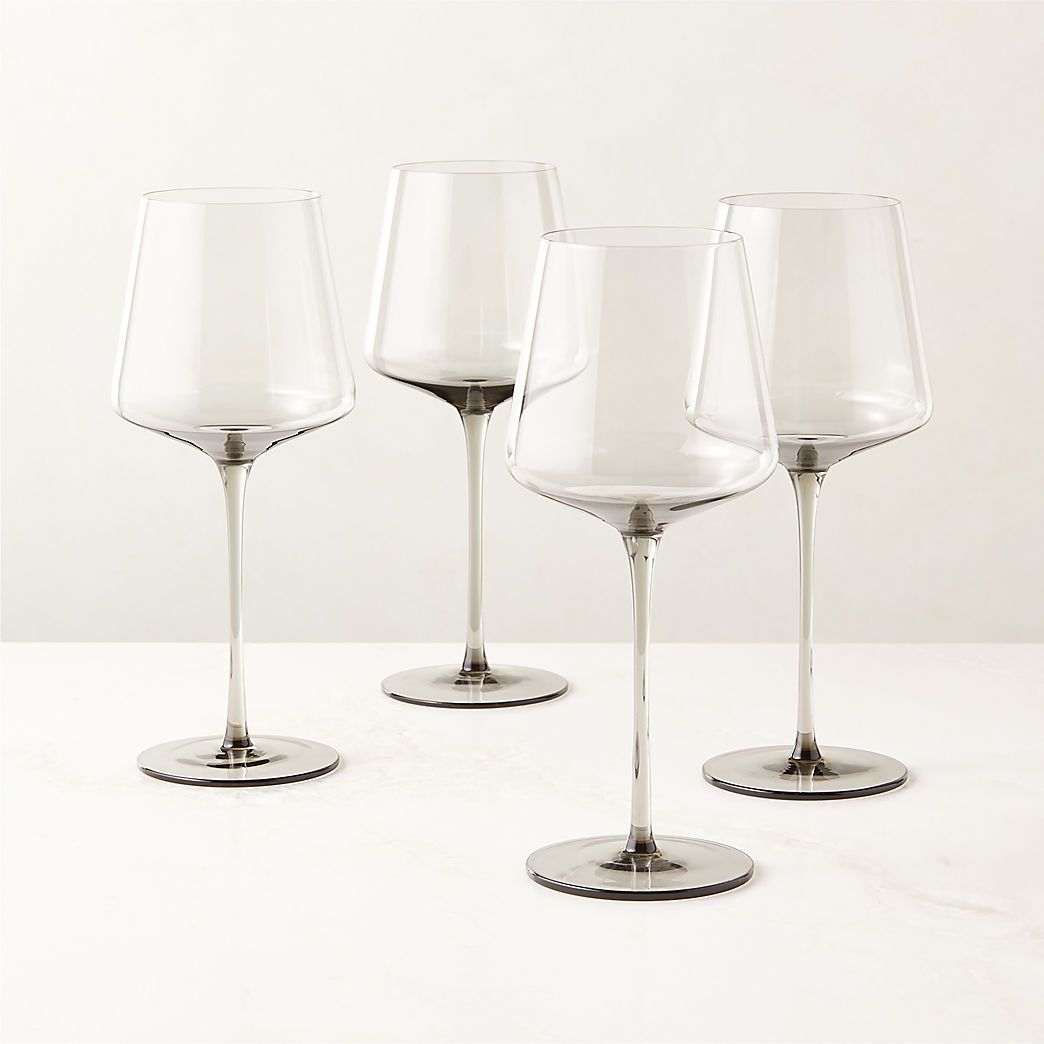 Muse Modern Smoked Red Wine Glass Set of 4 + Reviews | CB2 | CB2