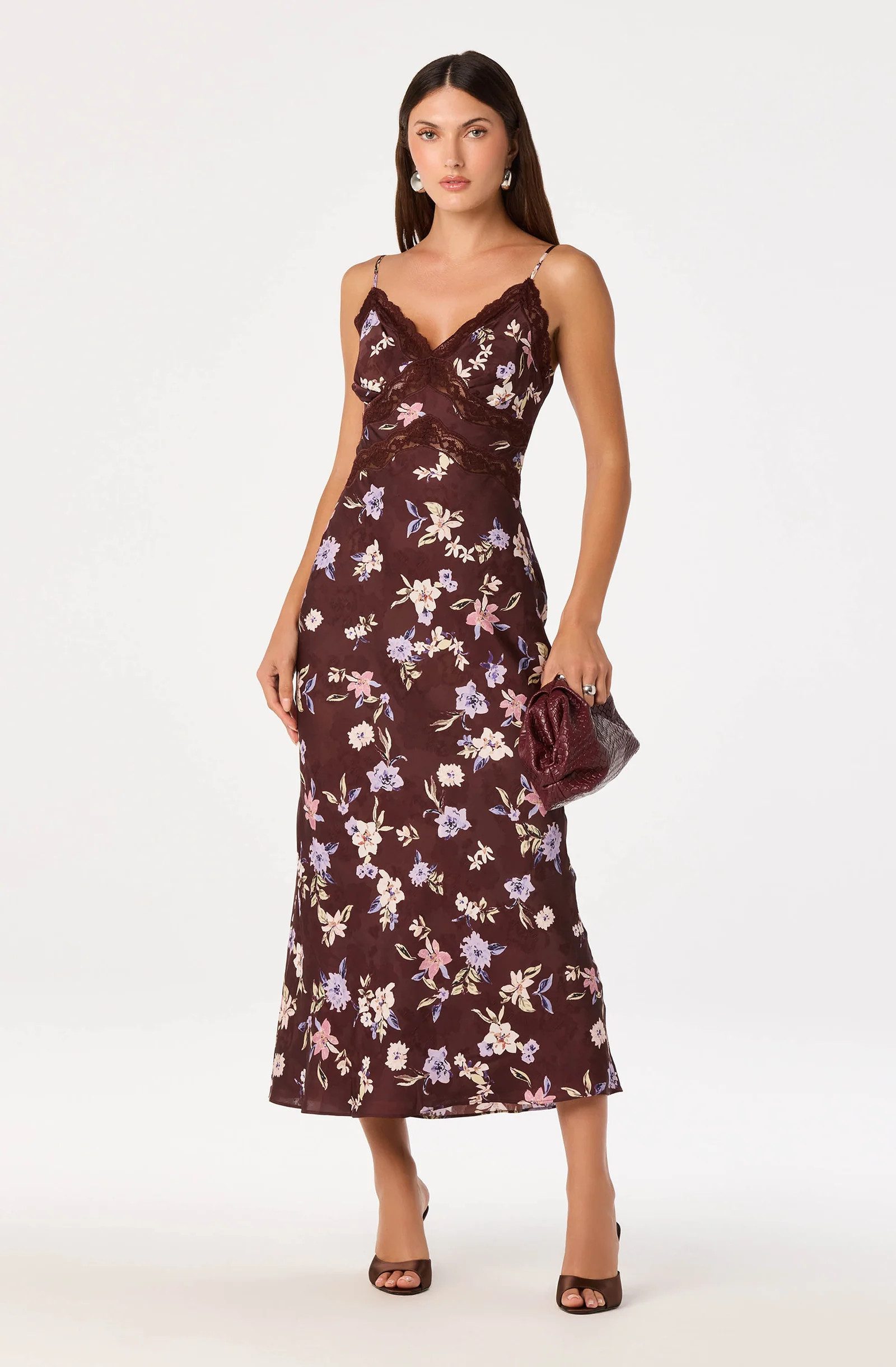 Carin Floral Maxi Dress - Brown floral / L | ASTR The Label (US)