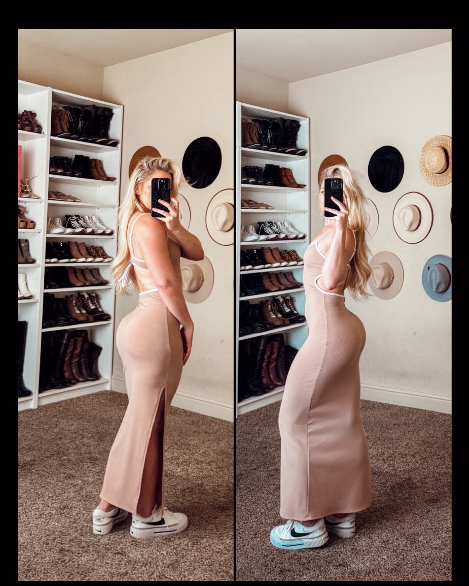 Maxi dress casual 
Sneakers 