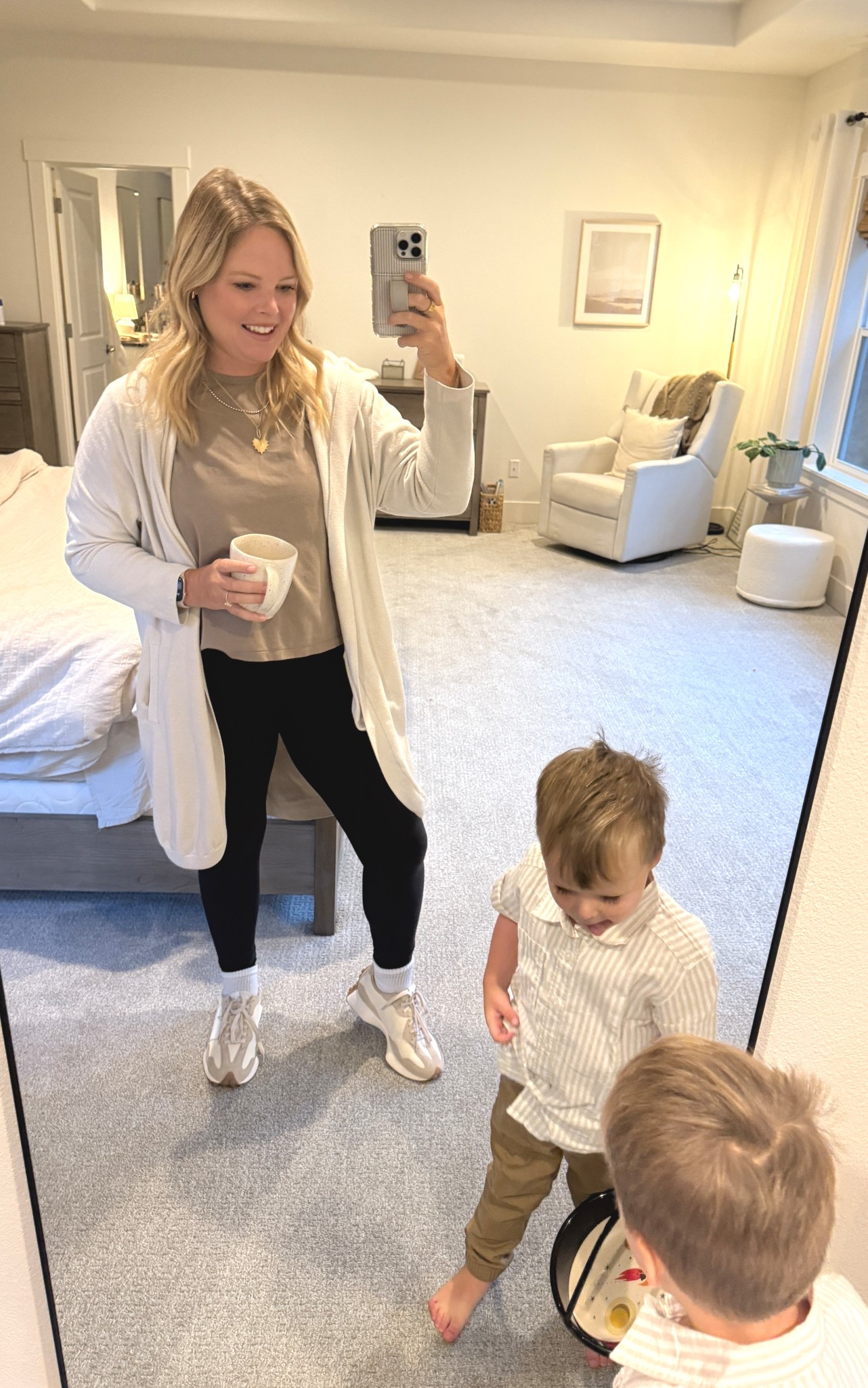 Representing millennials in leggings + Barefoot cardigan! Don’t sleep on these cheap Hanes ankle socks. They are the best I’ve found. I also linked the 3 necklaces I wear almost daily. 

#LTKOver40 #LTKMidsize #LTKFamily