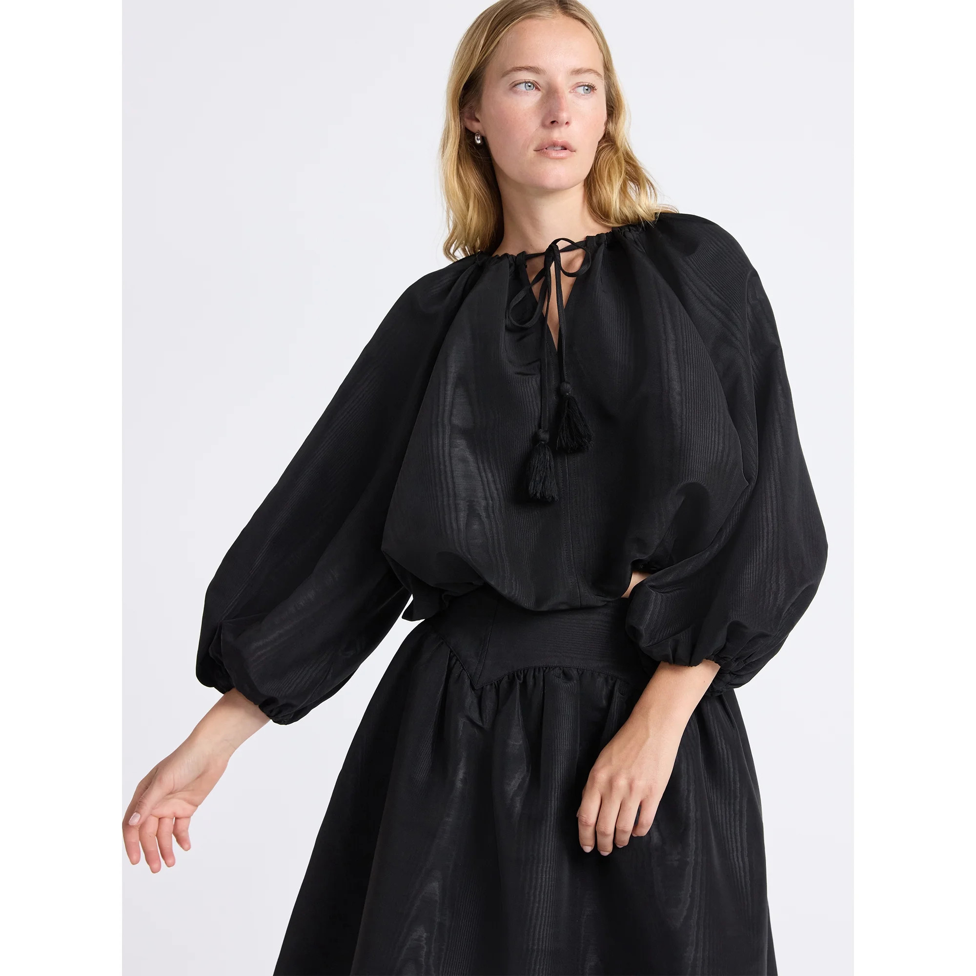 Free Assembly Women's and Women's Plus Bubble Hem Top with ¾-Length Sleeves, Sizes XS-4X | Walmart (US)
