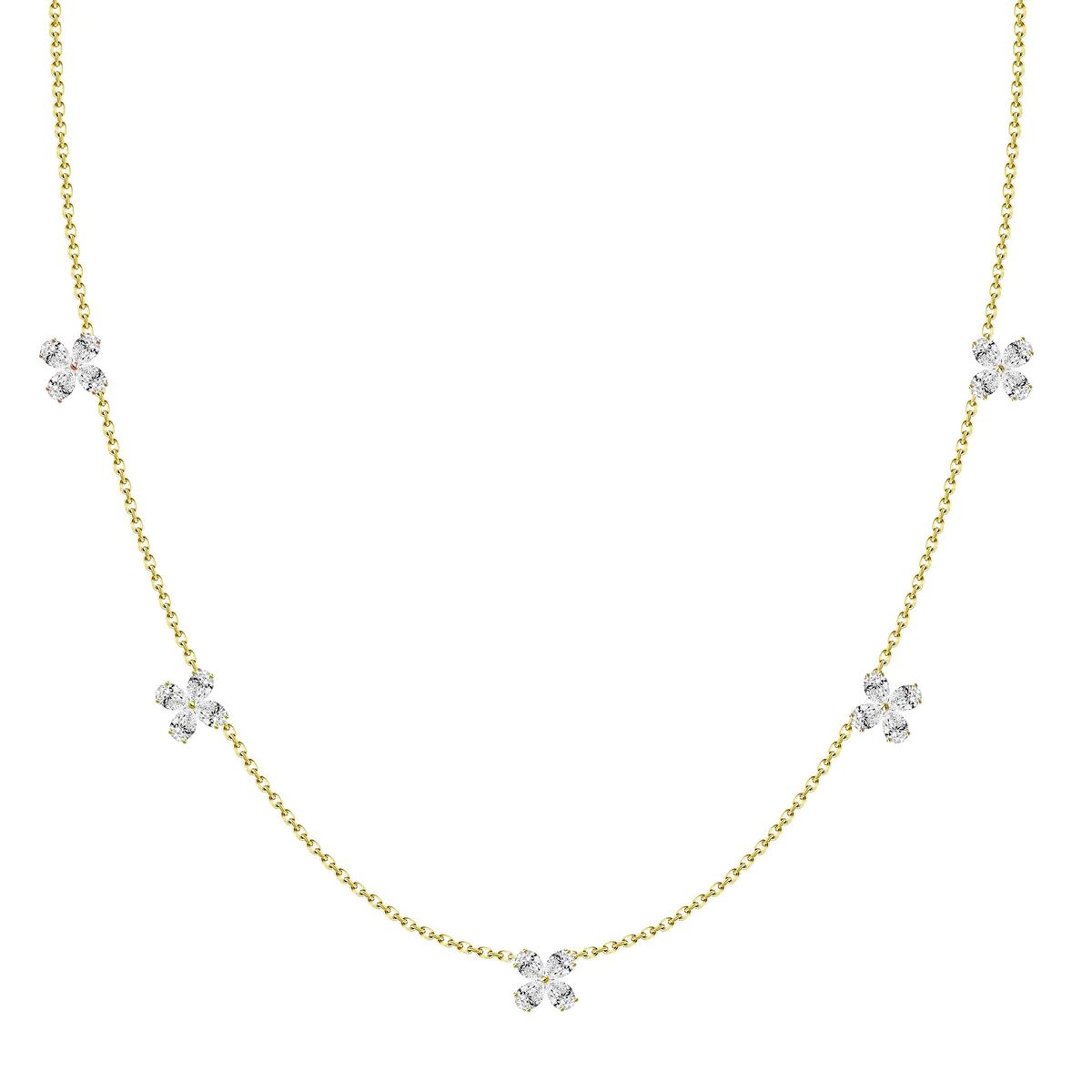 Floating Water Lily Diamond Necklace | Diamond Aupair