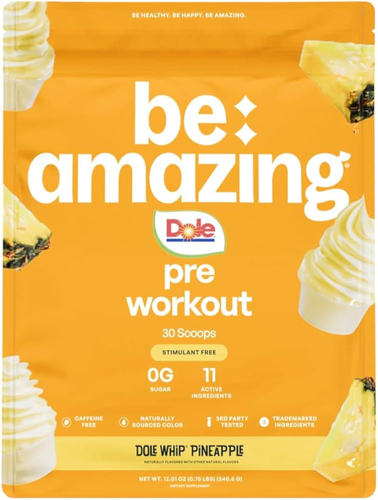 Be Amazing Vegan Stim Free Pre-Workout Powder | Energy Booster Powdered Drink with No Caffeine, N... | Amazon (US)