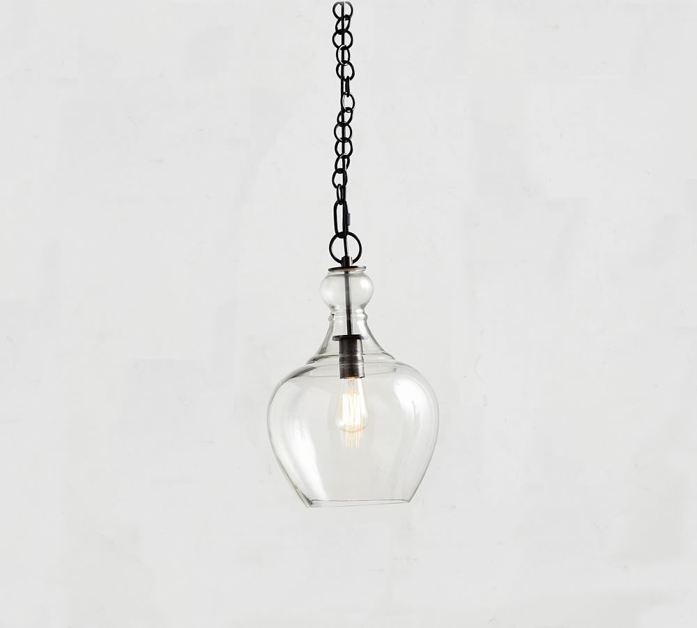 Flynn Recycled Glass Pendant, Oversized 17" Diameter, Bronze | Pottery Barn (US)