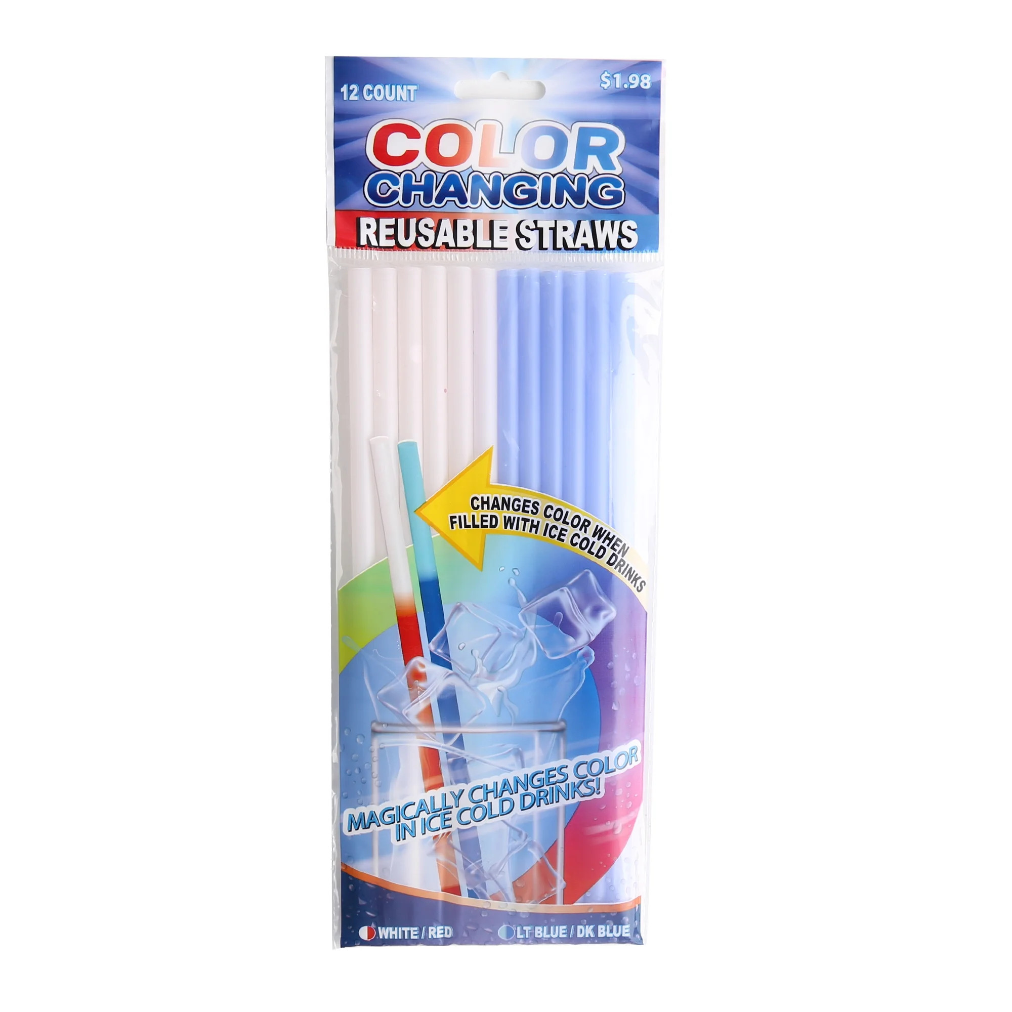 Patriotic Themed Color Change Straws 12-Pack - Walmart.com | Walmart (US)