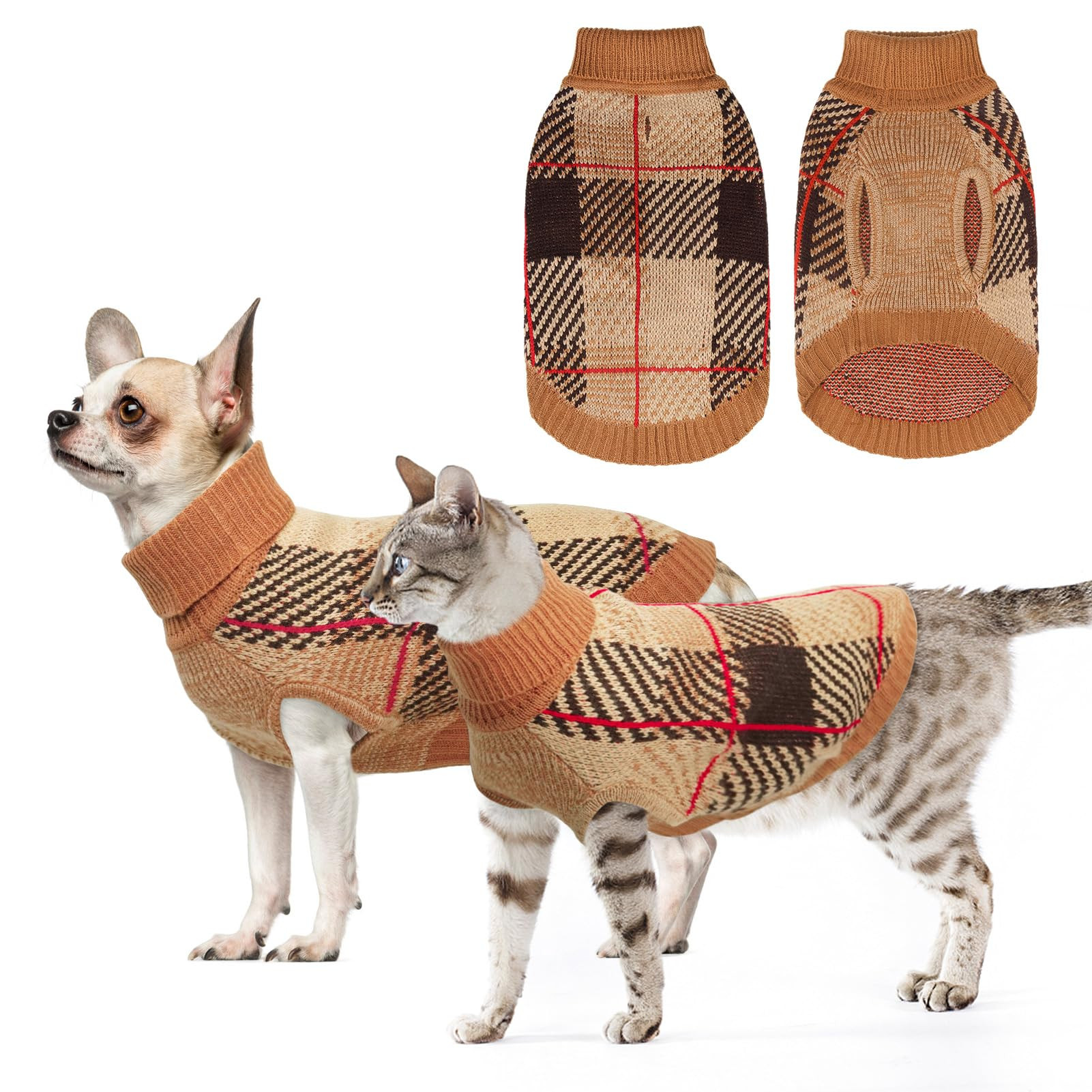 BEAUTYZOO Knitted Pullover Dog Sweater for Small Medium Dogs Puppy Girls Boys,Turtleneck Dog Clot... | Amazon (US)