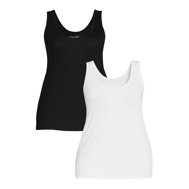 Terra & Sky Women's Plus Size Layering Tank Top, 2-Pack | Walmart (US)
