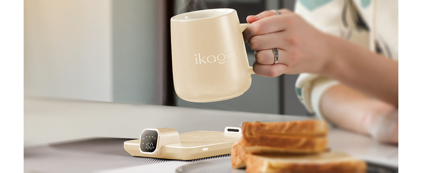 Coffee Mug Warmer Set, Temperature Control Smart Heated Mug for Desk, Electric Coffee Warmer with... | Amazon (US)