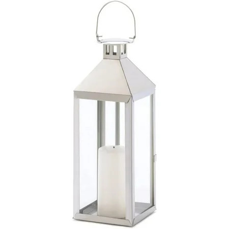 Koehler Home Decor Gift Accent Soho Colorful Pillar Candle Lantern Silver, Dimension:5.75x 5 3/8x 15 | Walmart (US)