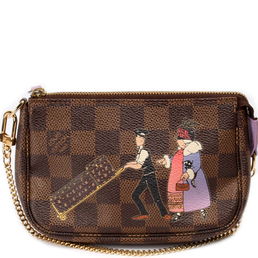 Pochette Accessory Mini Damier Ebene T&B | Keeks Designer Handbags