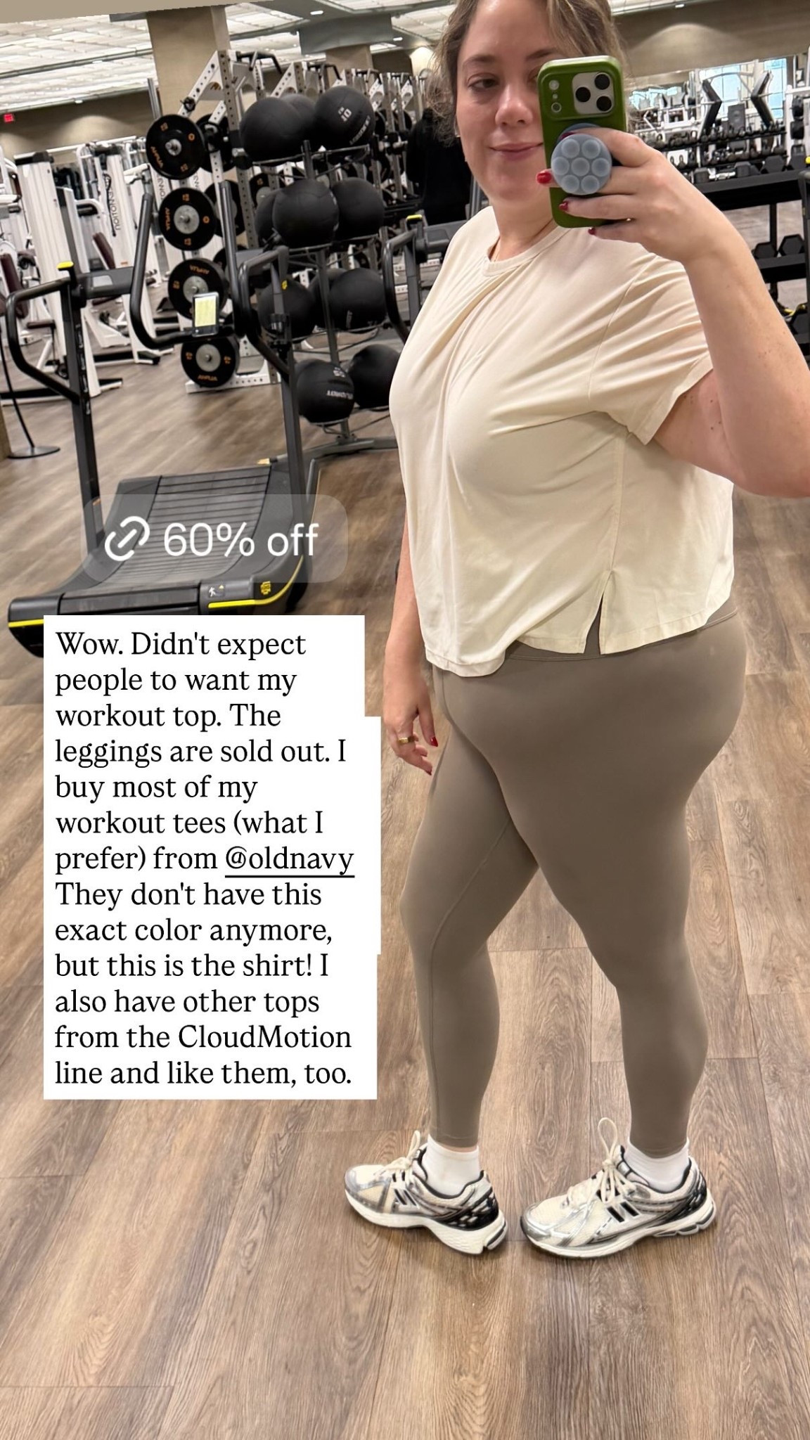 Wow. Didn't expect people to want my workout top. The leggings are sold out. I buy most of my workout tees (what I prefer) from @oldnavy  They don't have this exact color anymore, but this is the shirt! I also have other tops from the CloudMotion line and like them, too.

#LTKPlusSize #LTKSaleAlert #LTKActive